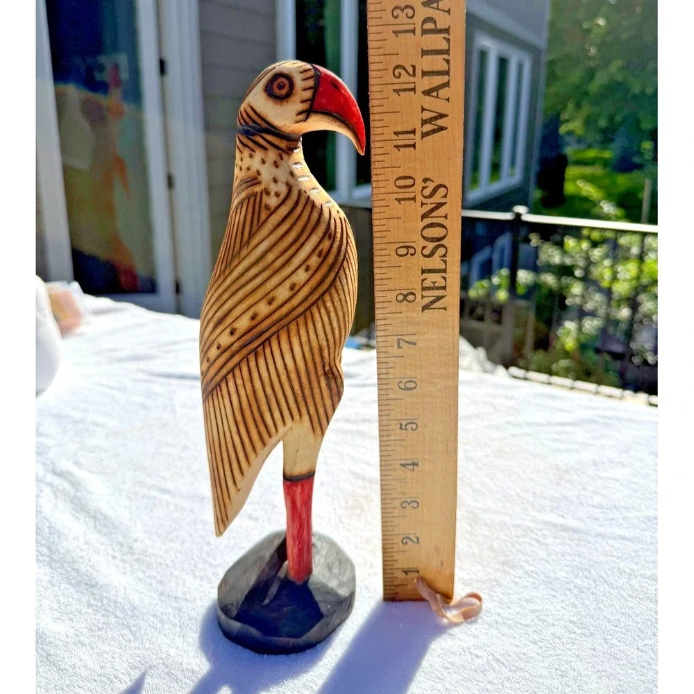 Unique Carved Wooden Artisan Bird Sculpture Toucan Folk Art 12